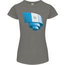 Curled Guatemala Flag Guatemalan Day Football Womens Petite Cut T-Shirt Charcoal