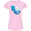Curled Guatemala Flag Guatemalan Day Football Womens Petite Cut T-Shirt Light Pink