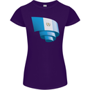 Curled Guatemala Flag Guatemalan Day Football Womens Petite Cut T-Shirt Purple
