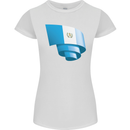 Curled Guatemala Flag Guatemalan Day Football Womens Petite Cut T-Shirt White
