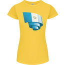 Curled Guatemala Flag Guatemalan Day Football Womens Petite Cut T-Shirt Yellow