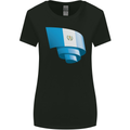 Curled Guatemala Flag Guatemalan Day Football Womens Wider Cut T-Shirt Black