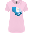 Curled Guatemala Flag Guatemalan Day Football Womens Wider Cut T-Shirt Light Pink
