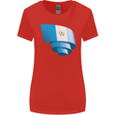 Curled Guatemala Flag Guatemalan Day Football Womens Wider Cut T-Shirt Red