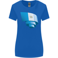 Curled Guatemala Flag Guatemalan Day Football Womens Wider Cut T-Shirt Royal Blue