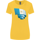 Curled Guatemala Flag Guatemalan Day Football Womens Wider Cut T-Shirt Yellow