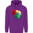 Curled Guinea-Bissau Flag Day Football Childrens Kids Hoodie Purple