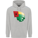 Curled Guinea-Bissau Flag Day Football Childrens Kids Hoodie Sports Grey
