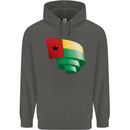 Curled Guinea-Bissau Flag Day Football Childrens Kids Hoodie Storm Grey