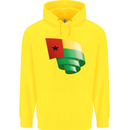 Curled Guinea-Bissau Flag Day Football Childrens Kids Hoodie Yellow