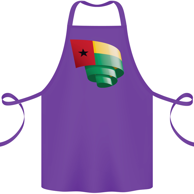 Curled Guinea-Bissau Flag Day Football Cotton Apron 100% Organic Purple
