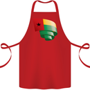 Curled Guinea-Bissau Flag Day Football Cotton Apron 100% Organic Red