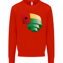 Curled Guinea-Bissau Flag Day Football Kids Sweatshirt Jumper Bright Red