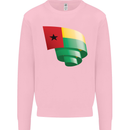 Curled Guinea-Bissau Flag Day Football Kids Sweatshirt Jumper Light Pink