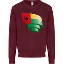 Curled Guinea-Bissau Flag Day Football Kids Sweatshirt Jumper Maroon