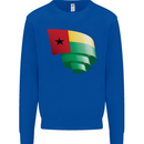 Curled Guinea-Bissau Flag Day Football Kids Sweatshirt Jumper Royal Blue