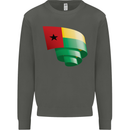 Curled Guinea-Bissau Flag Day Football Kids Sweatshirt Jumper Storm Grey