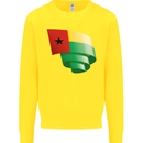 Curled Guinea-Bissau Flag Day Football Kids Sweatshirt Jumper Yellow