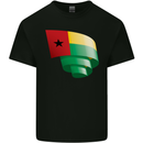 Curled Guinea-Bissau Flag Day Football Kids T-Shirt Childrens Black