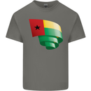 Curled Guinea-Bissau Flag Day Football Kids T-Shirt Childrens Charcoal
