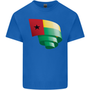 Curled Guinea-Bissau Flag Day Football Kids T-Shirt Childrens Royal Blue