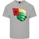 Curled Guinea-Bissau Flag Day Football Kids T-Shirt Childrens Sports Grey