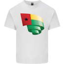 Curled Guinea-Bissau Flag Day Football Kids T-Shirt Childrens White