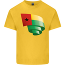 Curled Guinea-Bissau Flag Day Football Kids T-Shirt Childrens Yellow