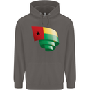 Curled Guinea-Bissau Flag Day Football Mens 80% Cotton Hoodie Charcoal
