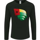 Curled Guinea-Bissau Flag Day Football Mens Long Sleeve T-Shirt Black