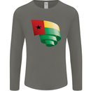 Curled Guinea-Bissau Flag Day Football Mens Long Sleeve T-Shirt Charcoal