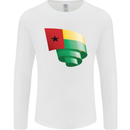 Curled Guinea-Bissau Flag Day Football Mens Long Sleeve T-Shirt White