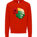 Curled Guinea-Bissau Flag Day Football Mens Sweatshirt Jumper Bright Red