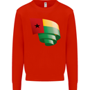 Curled Guinea-Bissau Flag Day Football Mens Sweatshirt Jumper Bright Red