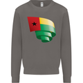 Curled Guinea-Bissau Flag Day Football Mens Sweatshirt Jumper Charcoal