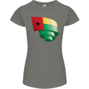 Curled Guinea-Bissau Flag Day Football Womens Petite Cut T-Shirt Charcoal