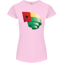Curled Guinea-Bissau Flag Day Football Womens Petite Cut T-Shirt Light Pink