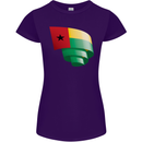 Curled Guinea-Bissau Flag Day Football Womens Petite Cut T-Shirt Purple