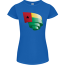 Curled Guinea-Bissau Flag Day Football Womens Petite Cut T-Shirt Royal Blue
