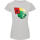 Curled Guinea-Bissau Flag Day Football Womens Petite Cut T-Shirt Sports Grey