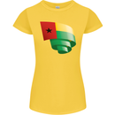 Curled Guinea-Bissau Flag Day Football Womens Petite Cut T-Shirt Yellow