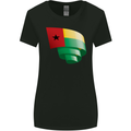 Curled Guinea-Bissau Flag Day Football Womens Wider Cut T-Shirt Black