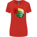 Curled Guinea-Bissau Flag Day Football Womens Wider Cut T-Shirt Red