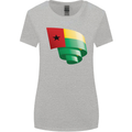 Curled Guinea-Bissau Flag Day Football Womens Wider Cut T-Shirt Sports Grey