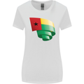 Curled Guinea-Bissau Flag Day Football Womens Wider Cut T-Shirt White