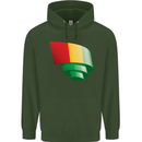 Curled Guinea Flag Guinean Day Football Childrens Kids Hoodie Forest Green