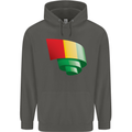 Curled Guinea Flag Guinean Day Football Childrens Kids Hoodie Storm Grey