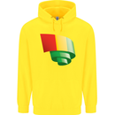 Curled Guinea Flag Guinean Day Football Childrens Kids Hoodie Yellow