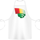 Curled Guinea Flag Guinean Day Football Cotton Apron 100% Organic White