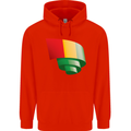 Curled Guinea Flag Guinean Day Football Mens 80% Cotton Hoodie Bright Red